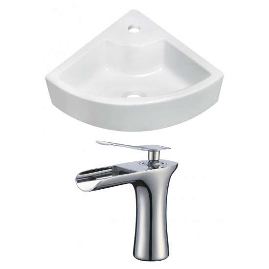 26.25-in. W Above Counter White Vessel Set For 1 Hole Center Faucet