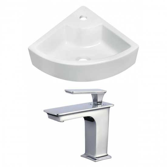 26.25-in. W Above Counter White Vessel Set For 1 Hole Center Faucet