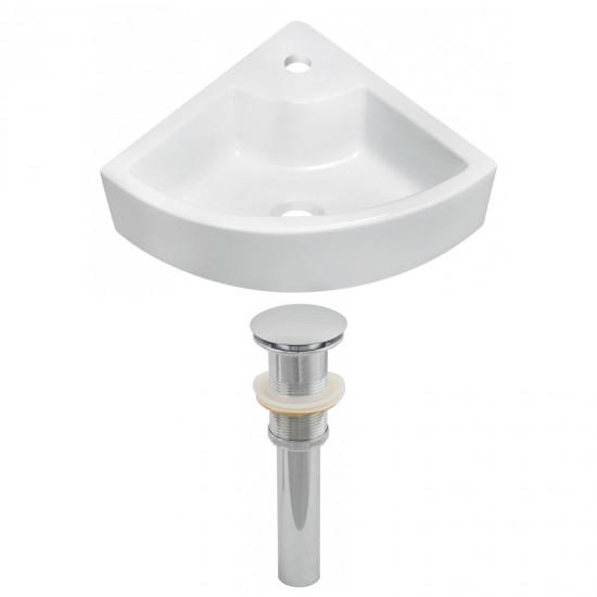 26.25-in. W Wall Mount White Vessel Set For 1 Hole Center Faucet