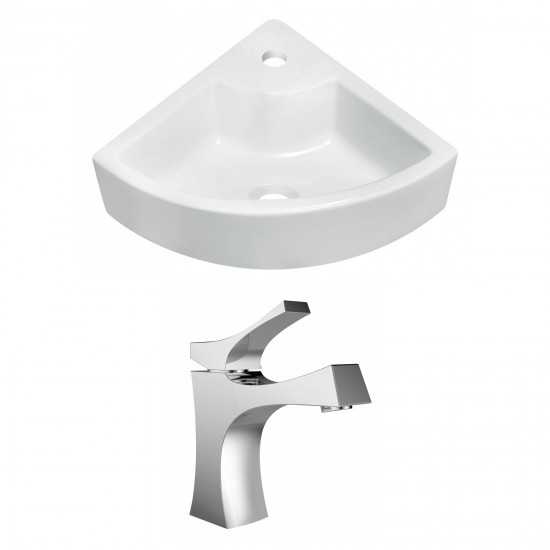 26.25-in. W Wall Mount White Vessel Set For 1 Hole Center Faucet