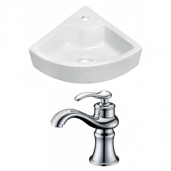 26.25-in. W Wall Mount White Vessel Set For 1 Hole Center Faucet