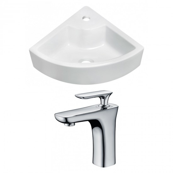 26.25-in. W Wall Mount White Vessel Set For 1 Hole Center Faucet