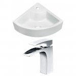 26.25-in. W Wall Mount White Vessel Set For 1 Hole Center Faucet