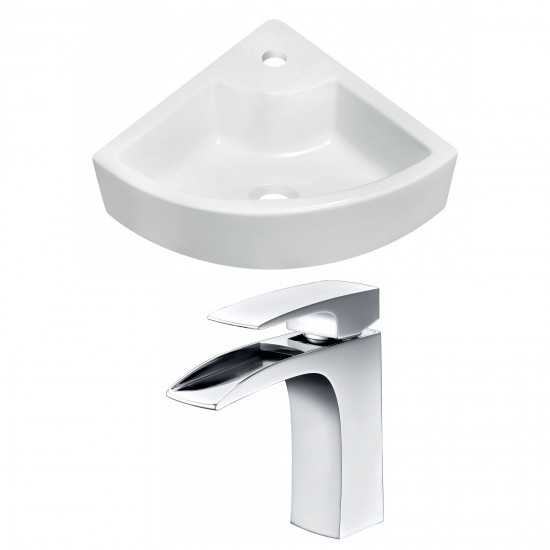 26.25-in. W Wall Mount White Vessel Set For 1 Hole Center Faucet