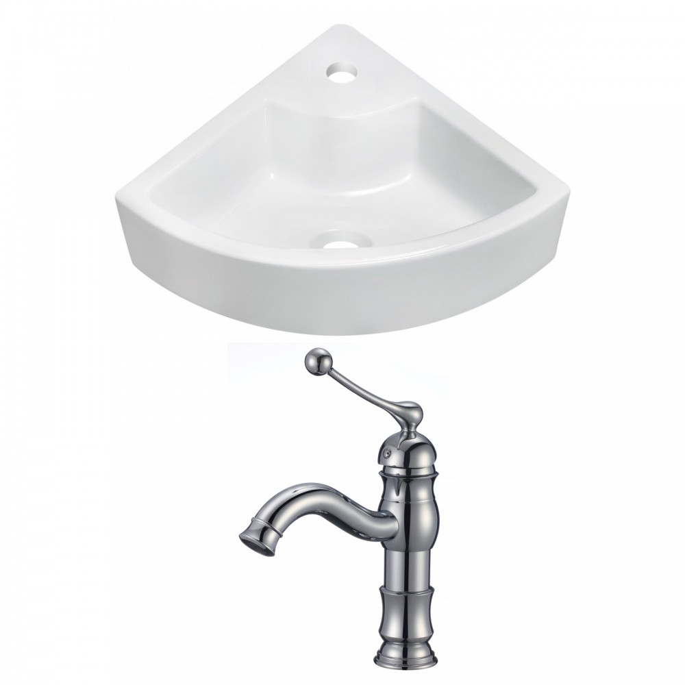 26.25-in. W Wall Mount White Vessel Set For 1 Hole Center Faucet