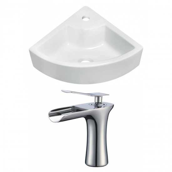 26.25-in. W Wall Mount White Vessel Set For 1 Hole Center Faucet