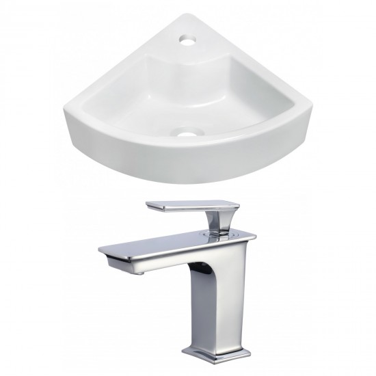 26.25-in. W Wall Mount White Vessel Set For 1 Hole Center Faucet