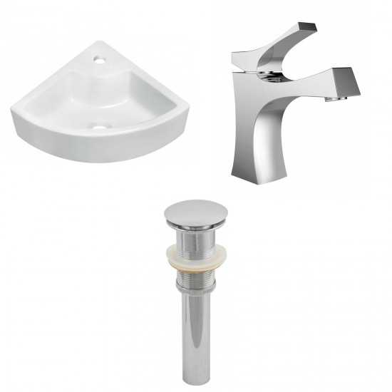 26.25-in. W Wall Mount White Vessel Set For 1 Hole Center Faucet