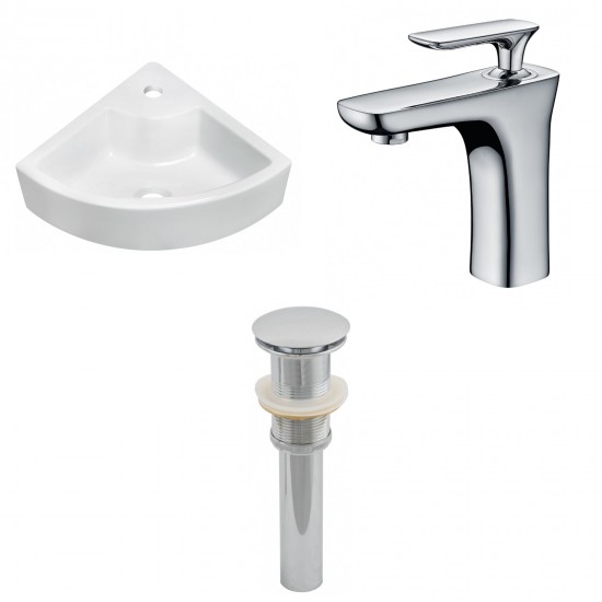 26.25-in. W Wall Mount White Vessel Set For 1 Hole Center Faucet