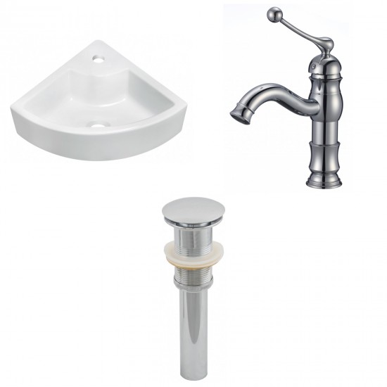 26.25-in. W Wall Mount White Vessel Set For 1 Hole Center Faucet