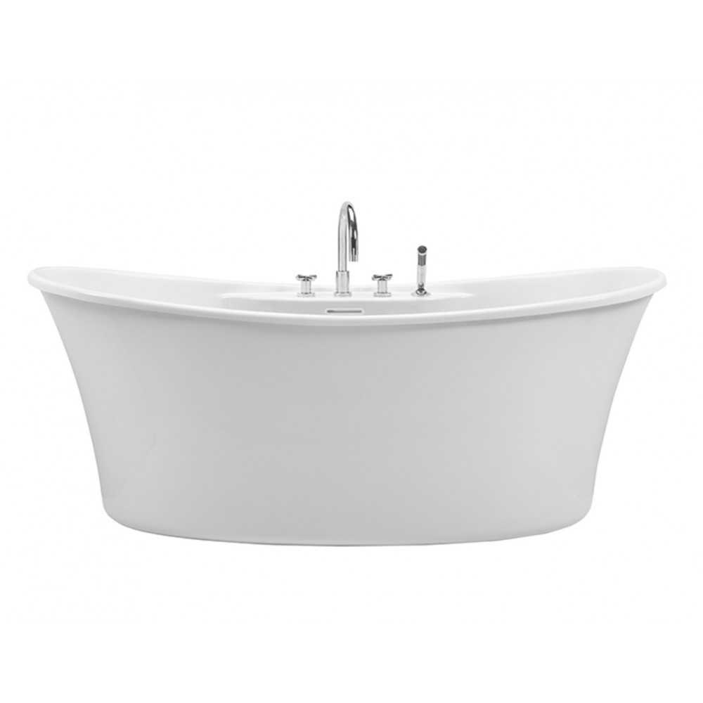 Freestanding Soaking Bath with Deck for Faucet, White 60x32x21.5 Freestanding Soaking Bath with Deck for Faucet, White 60x32x21.5