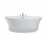 Freestanding Soaking Bath with Deck for Faucet Virtual Spout, W 66x36.75x21.75