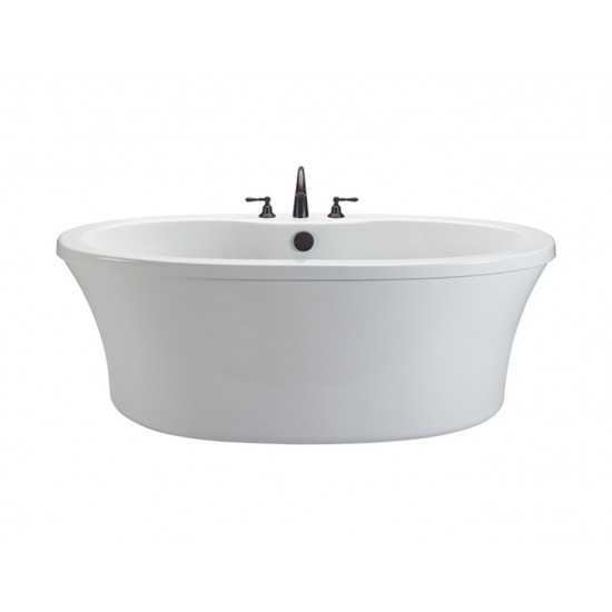 Freestanding Soaking Bath with Deck for Faucet - above rough, Biscuit 65.5x32x20