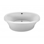 Freestanding Soaking Bath above rough, White 66x36.75x21.75