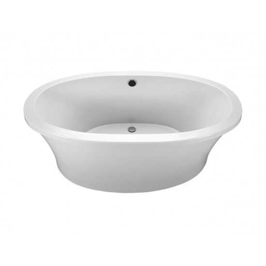 Freestanding Soaking Bath above rough, Biscuit 66x36.75x21.75