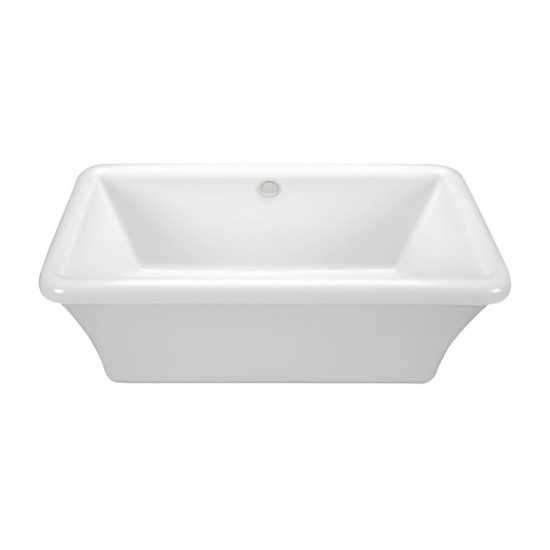Freestanding Soaking Bath, White 66x35.75x22.625