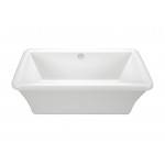 Freestanding Soaking Bath with Virtual Spout, White 66x35.75x22.625