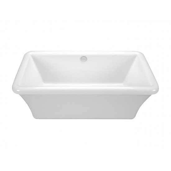 Freestanding Soaking Bath with Virtual Spout, Biscuit 66x35.75x22.625