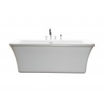 Freestanding Soaking Bath above rough, White 66x35.75x22.5