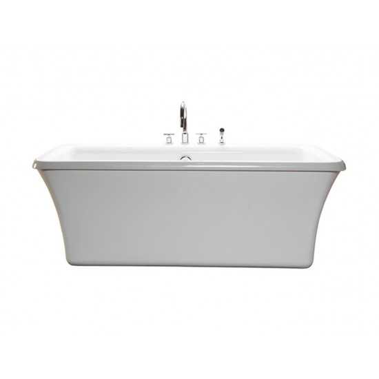 Freestanding Soaking Bath above rough, White 66x35.75x22.5