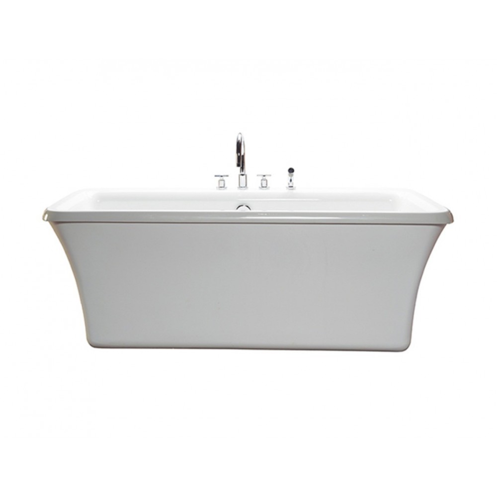 Freestanding Soaking Bath above rough Virtual Spout, Biscuit 66x35.75x22.5