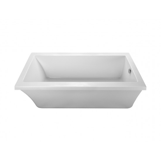 Freestanding Soaking Bath with Virtual Spout, White 65.5x32x20