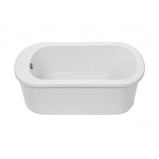 Freestanding Soaking Bath above rough, White 58x32x22