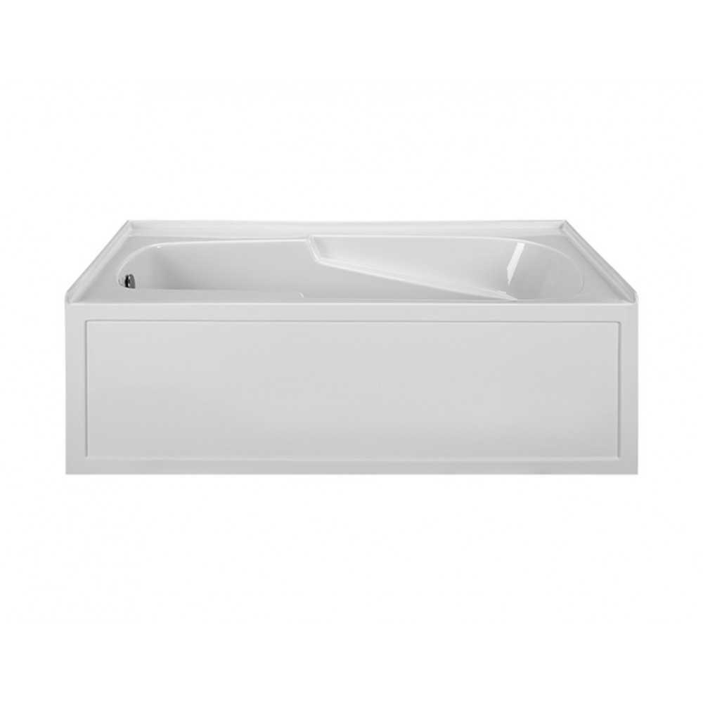 Integral Skirted Left-Hand Drain Whirlpool Bath Biscuit 60x32x19.25