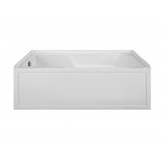 Integral Skirted Left-Hand Drain Soaking Bath White 59.875x36x20