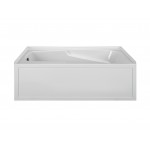 Integral Skirted Left-Hand Drain Whirlpool Bath White 60x42x20.25