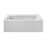 Integral Skirted Left-Hand Drain Soaking Bath White 72.25x36.25x21