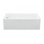 Integral Skirted Left-Hand Drain Whirlpool Bath Biscuit 59.5x32x19