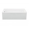 Integral Skirted Left-Hand Drain Whirlpool Bath White 59.5x32x16