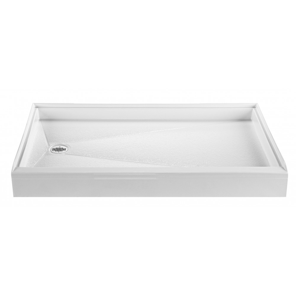 Shower Base with Right Hand Drain, Biscuit 59.625x30