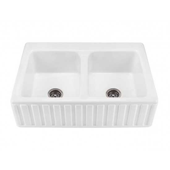 The Appalachian double-bowl Kitchen Sink, White RKS232W