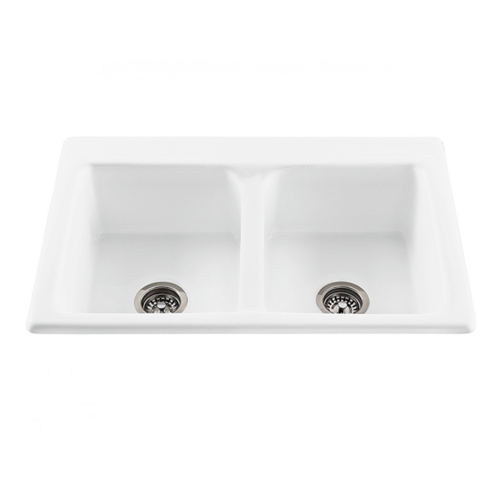 The Endurance double-bowl Kitchen Sink, Biscuit 33.25 x 22.25