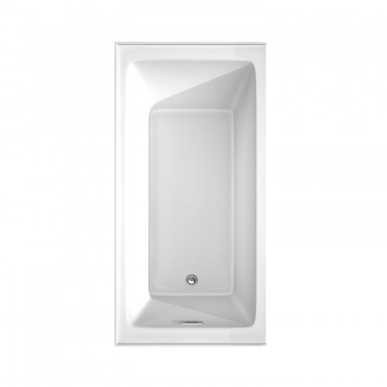 60 x 30 Inch Alcove Bathtub in White, Left-Hand Drain, Overflow Trim in Chrome