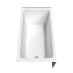 60 x 32 Inch Alcove Bathtub in White, Left-Hand Drain, Overflow Trim in Chrome