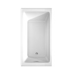 60 x 32 Inch Alcove Bathtub in White, Left-Hand Drain, Overflow Trim in Chrome