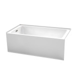 60 x 32 Inch Alcove Bathtub in White, Left-Hand Drain, Overflow Trim in Nickel