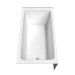 60 x 32 Inch Alcove Bathtub in White, Left-Hand Drain, Overflow Trim in Nickel