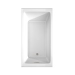 60 x 32 Inch Alcove Bathtub in White, Left-Hand Drain, Overflow Trim in Nickel