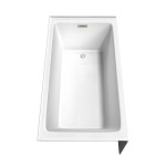 60 x 32 Inch Alcove Bathtub in White, Right-Hand Drain, Overflow Trim in Nickel
