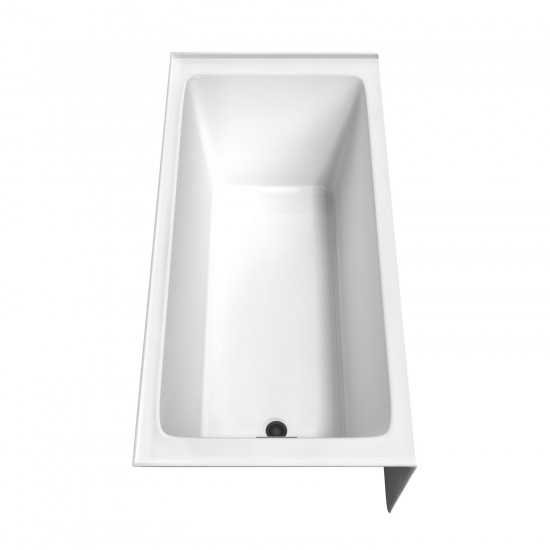 60 x 30 Inch Alcove Bathtub in White, Left-Hand Drain, Overflow Trim in Black