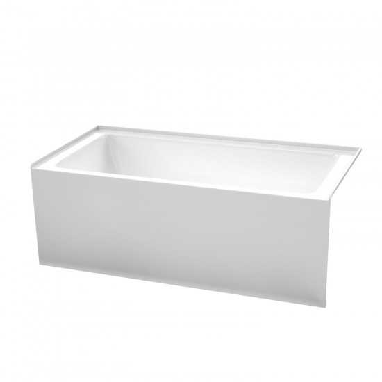 60 x 30 Inch Alcove Bathtub in White, Right-Hand Drain, Overflow Trim in Black