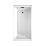 60 x 32 Inch Alcove Bathtub in White, Right-Hand Drain, Overflow Trim in Black