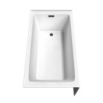 60 x 32 Inch Alcove Bathtub in White, Right-Hand Drain, Overflow Trim in Black