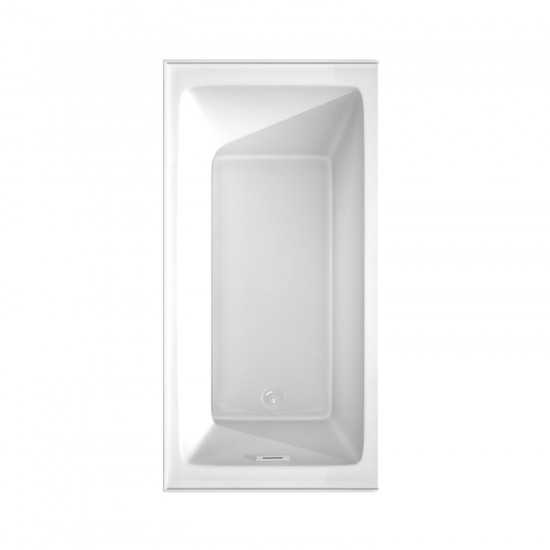 60 x 30 Inch Alcove Bathtub in White, Left-Hand Drain, Overflow Trim in White