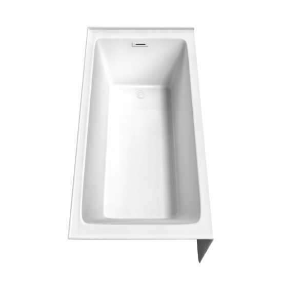 60 x 30 Inch Alcove Bathtub in White, Right-Hand Drain, Overflow Trim in White