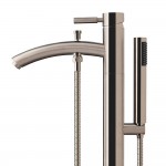 Modern-Style Bathroom Tub Filler Faucet (Floor-mounted) in Brushed Nickel